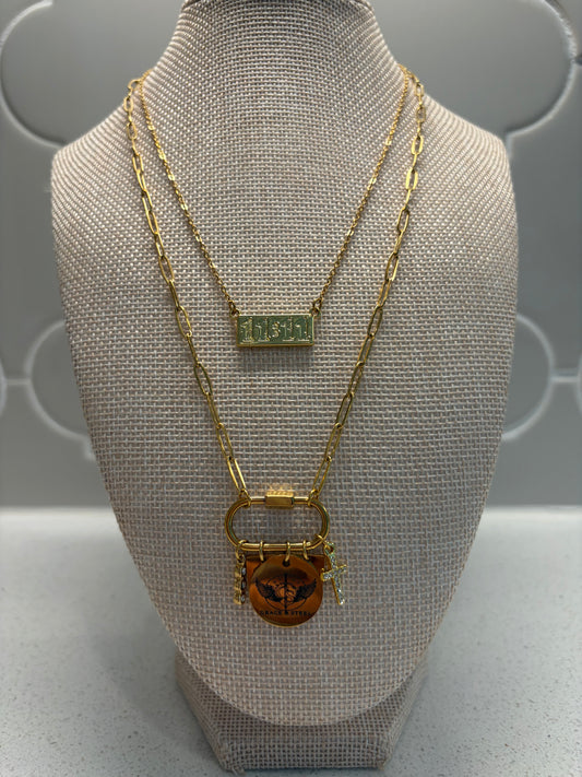 Custom Grace & Steel Logo Charm Necklace & Matching Bracelet