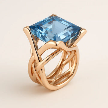 Vintage Rose Gold Zirconia Cocktail Ring