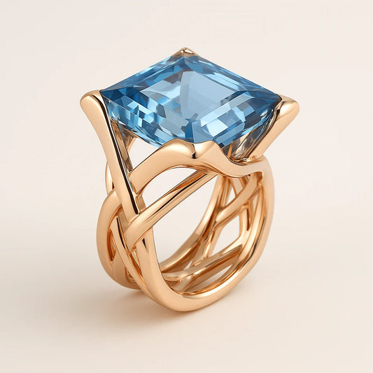 Vintage Rose Gold Zirconia Cocktail Ring