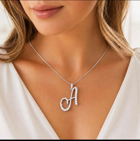 Large Gold or Silver Personalized Necklace