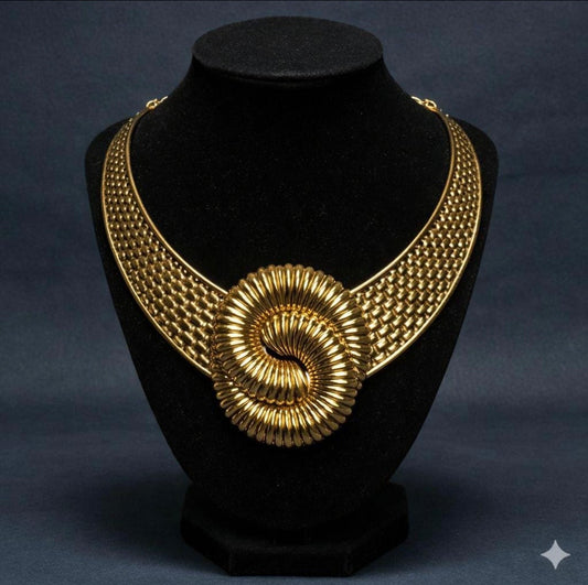 Sculptural Spiral Collar Necklace