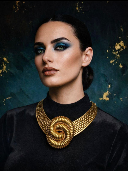 Sculptural Spiral Collar Necklace