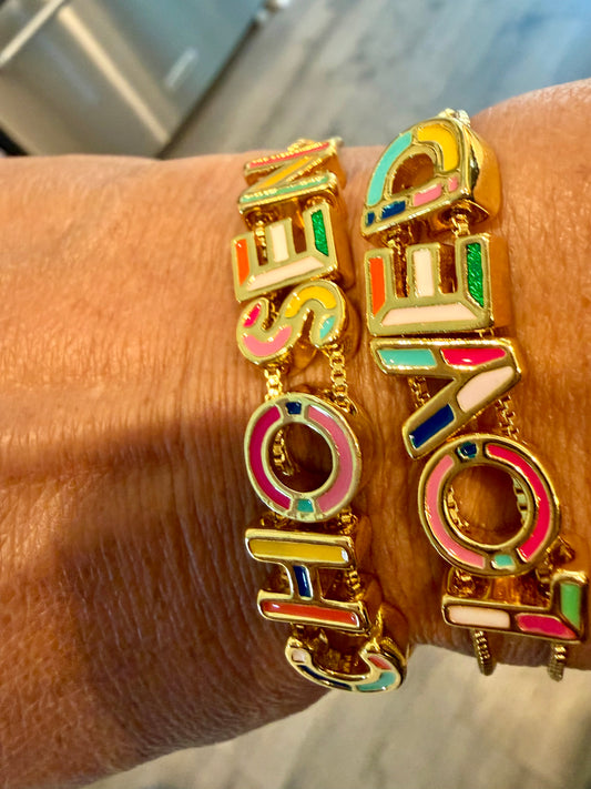 18K Gold G&S Nametag Bracelet - CHOSEN