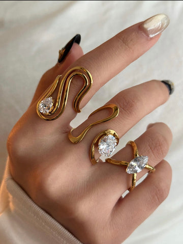 Chunky Gold Adjustable Statement Rings