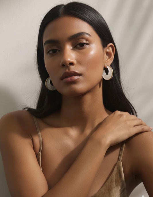 Resin Hoop Stainless Steel Earrings