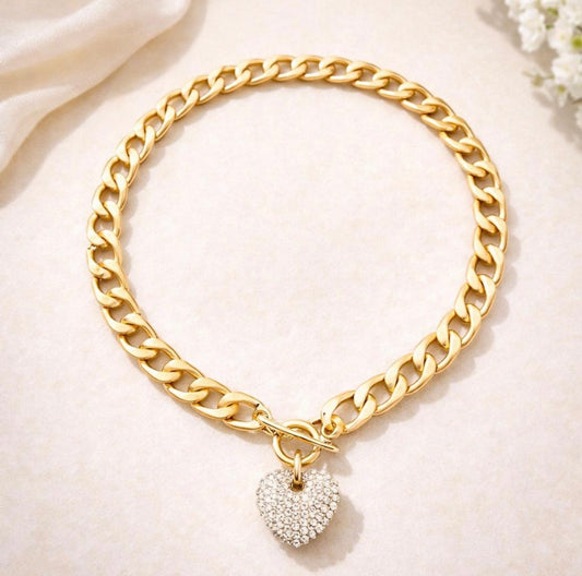 Heart & Chain Pendant Necklace