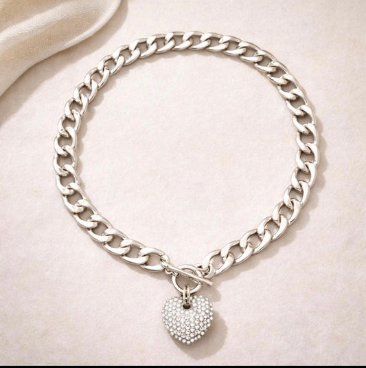 Heart & Chain Pendant Necklace