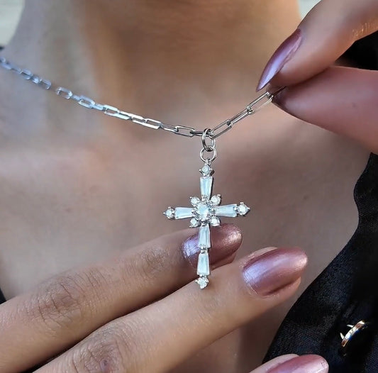 Iconic Crystal Cross Necklace