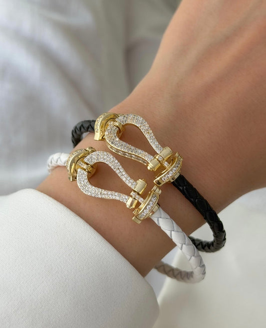 Leather Horseshoe Bracelet