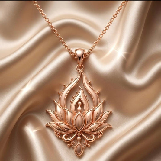 Lotus Flame Pendant Necklace