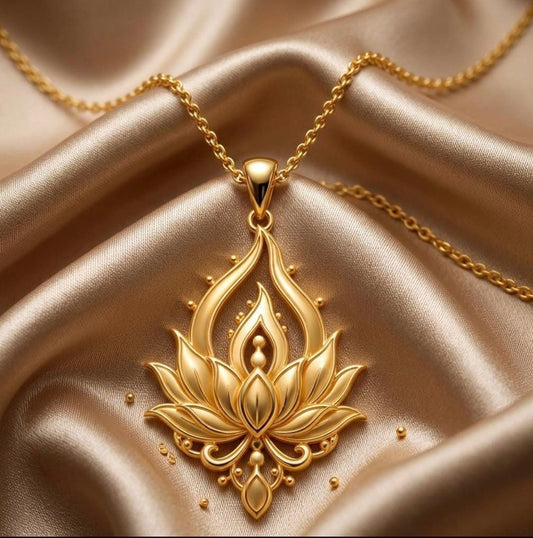 Lotus Flame Pendant Necklace