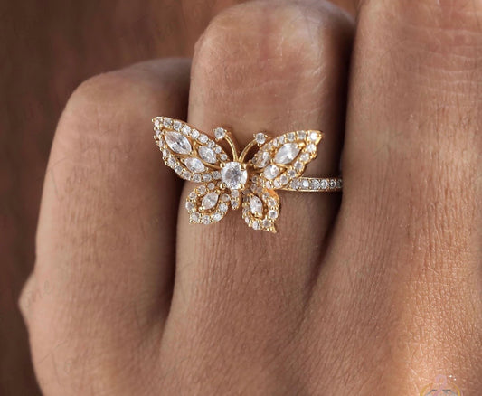 Butterfly Moissanite Ring