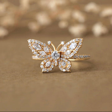 Butterfly Moissanite Ring
