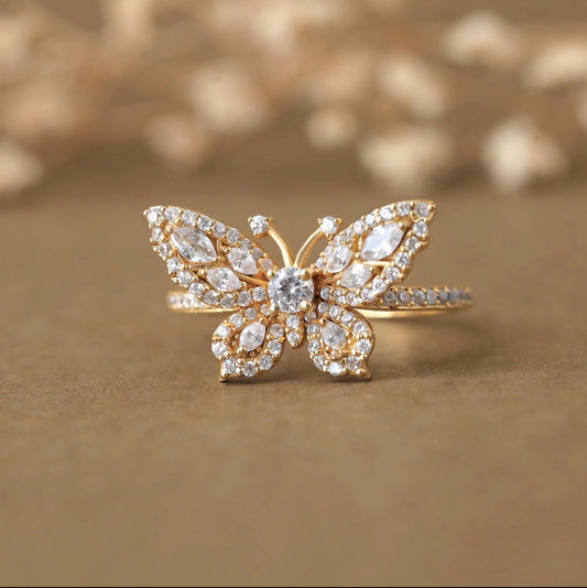 Butterfly Moissanite Ring