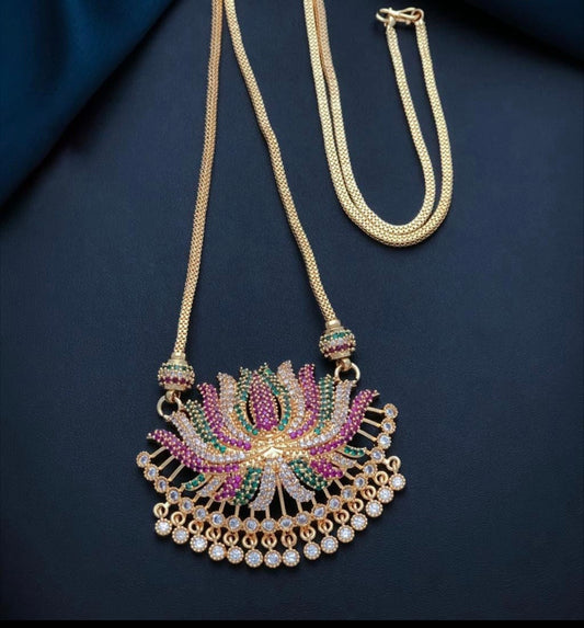 Lotus Flower Charm Necklace