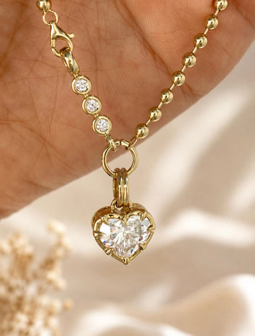 Moissanite Heart Shaped Chain Necklace