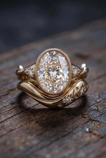 Celestial Starburst Moissanite Ring