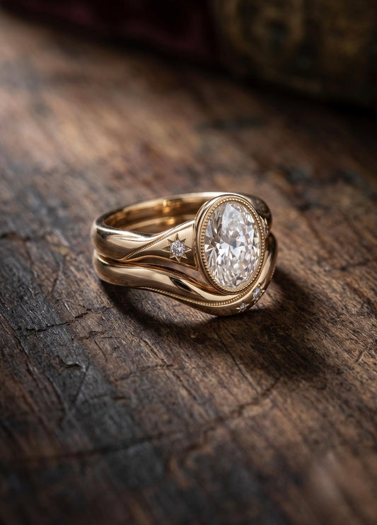 Celestial Starburst Moissanite Ring